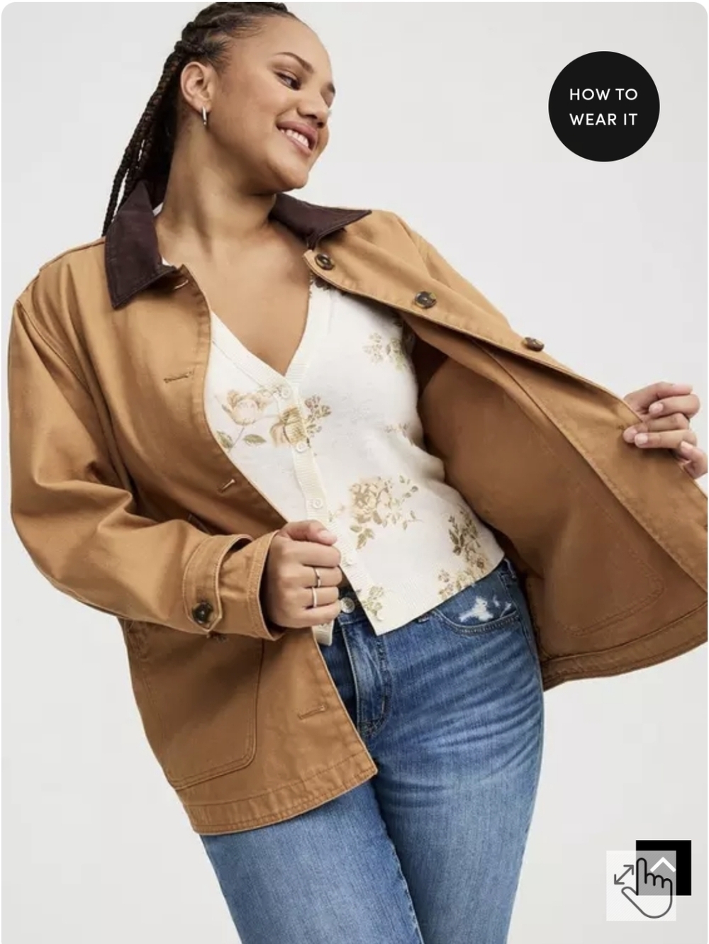 Torrid Twill Barn Jacket Size 2. 100% Cotton. Like New. Tobacco brown.